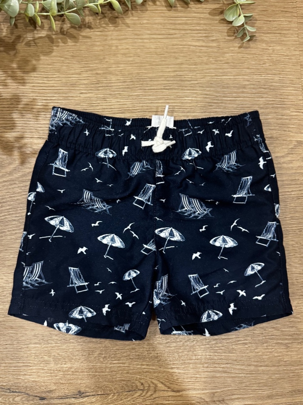 Appaman Mini Boys Swim Trunks 18-24M Navy Beach Print